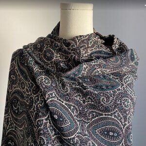 NWT Ella Moss Paisley Wrap Scarf Shawl Large Double-Sided
